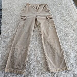 Gap Loose Khaki Cargo Mojave Canvas Wide Leg Pants Size 6 Tall Festival Y2K